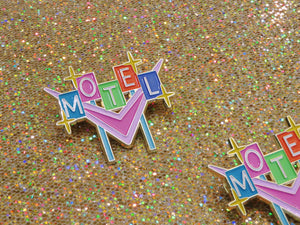 Retro Vintage Motel Neon Sign Enamel Pin by Merch Motel