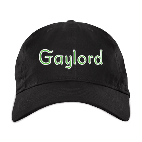 Embroidered Gaylord Black Hat / Cap