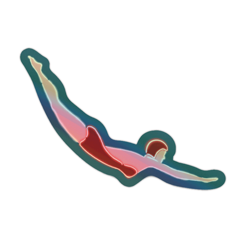 Diving Lady Holographic Sticker